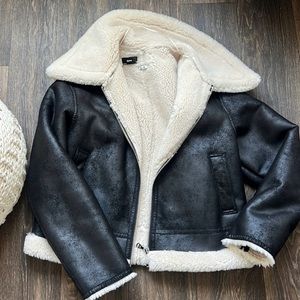 Mango Faux Shearling Lined Jacket